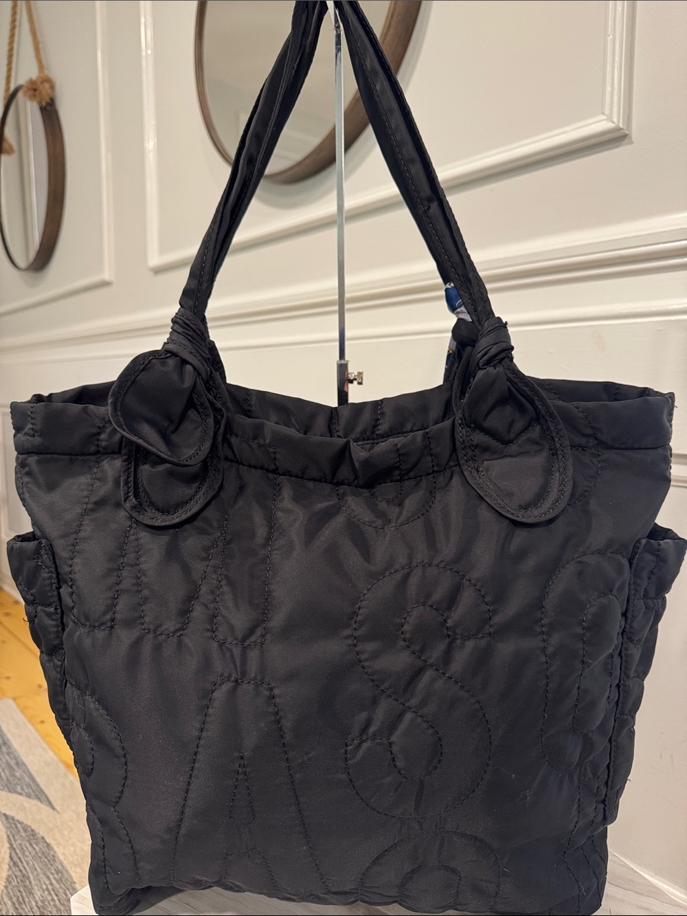 Marc Jacobs Bag Large Standard Supply Logo Stitched Black Weekender Travel Tote - Picture 9 of 17